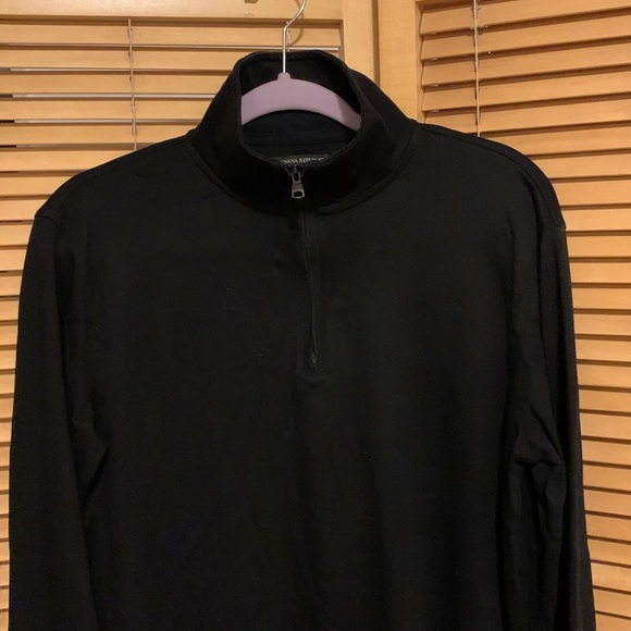 Banana Republic Black Luxury Touch 1/4 Zip Pullover men’s Medium Tall - Picture 5 of 9